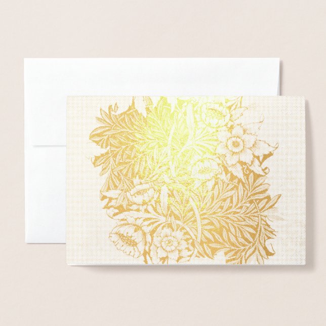 William Morris TULIP OCH WILLOW GOLD Foil Card Folierat Kort (Framsida med kuvert)