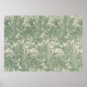 william morris tulip tapet grönt poster