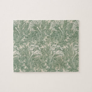 william morris tulip tapet grönt pussel