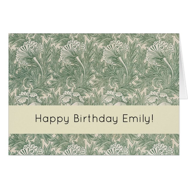 William Morris tulip tapet-grönten för textilier Hälsningskort (Framsidan Horizontal)