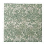 William Morris tulip tapet-grönten för textilier Kakelplatta<br><div class="desc">William Morris designade Tulip-textilindustrin mönster 1875. Mönster har en blommigt konsform i flytande gröntar och har tulpanet.</div>