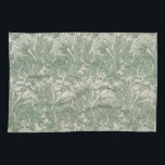 William Morris tulip tapet-grönten för textilier Kökshandduk<br><div class="desc">William Morris designade Tulip-textilindustrin mönster 1875. Mönster har en blommigt konsform i flytande gröntar och har tulpanet.</div>