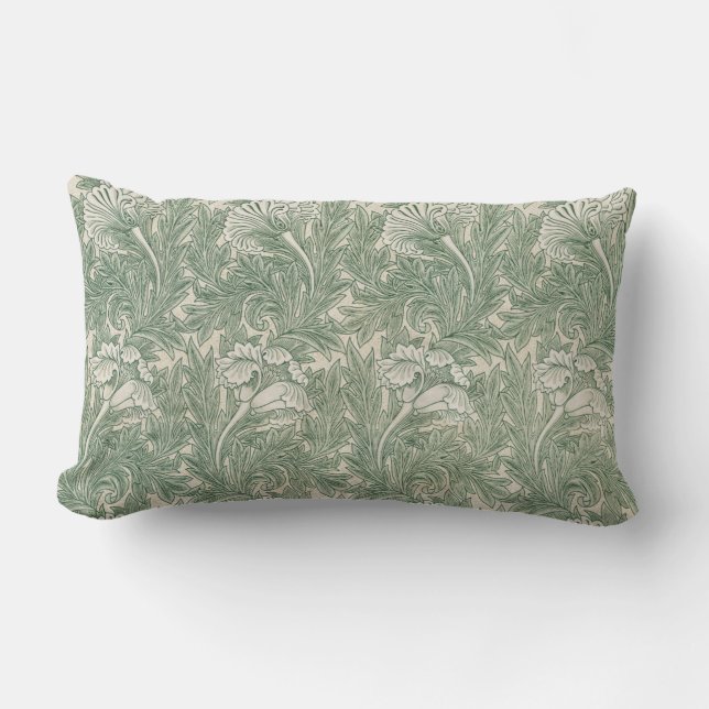 William Morris tulip tapet-grönten för textilier Lumbarkudde (Framsida)
