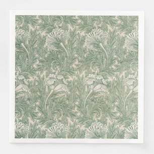 William Morris tulip tapet-grönten för textilier Pappersservett