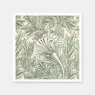 William Morris tulip tapet-grönten för textilier Pappersservett