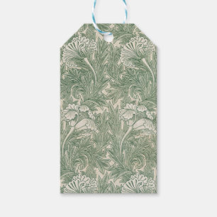 William Morris tulip tapet-grönten för textilier Presentetikett