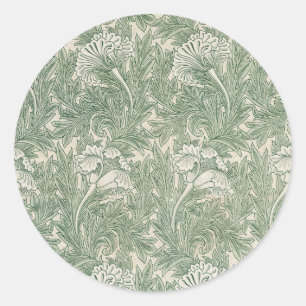 William Morris tulip tapet-grönten för textilier Runt Klistermärke