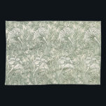 William Morris Tulip Wallpaper Classic Green Kökshandduk<br><div class="desc">This is a digitally enhanced version of Tulip (1875) famous pattern. "Tulip" is a textile design created by the renowned British designer William Morris, who was a leading figure in the Arts and Crafts movement. This design showcases a stylized interpretation of tulip flowers, combined with intricate, flowing vines and leaves....</div>