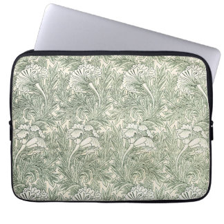 William Morris Tulip Wallpaper Classic Green Laptop Fodral