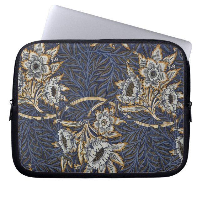 William Morris Tulip Willow Blue Mönster Laptop Fodral (Framsidan)