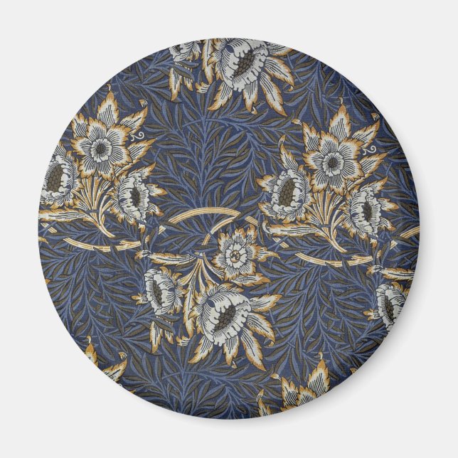 William Morris Tulip Willow Blue Mönster Magnet (Framsidan)