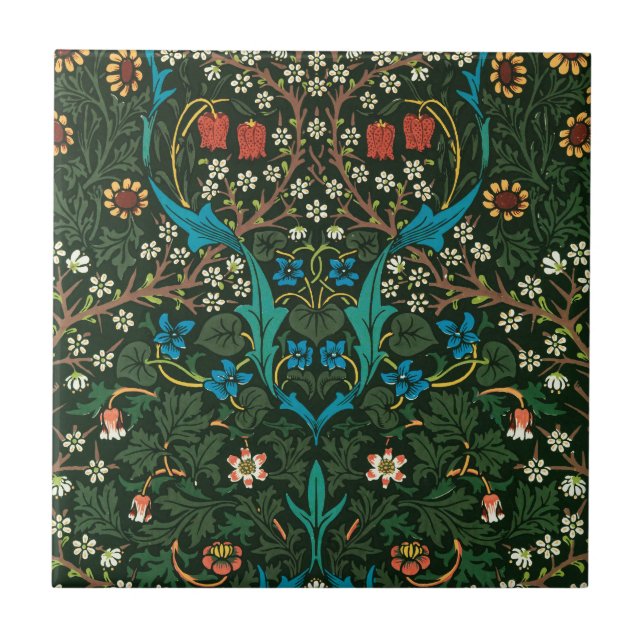 WILLIAM MORRIS "TULIPS" CERAMIC TILE KAKELPLATTA (Framsidan)