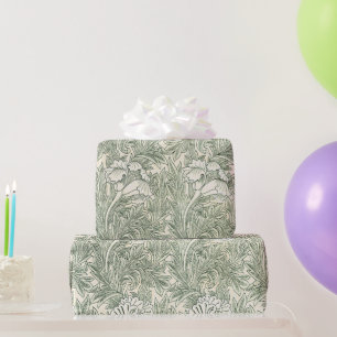 William Morris Tulpan Grön Blommig Konsttryck Presentpapper
