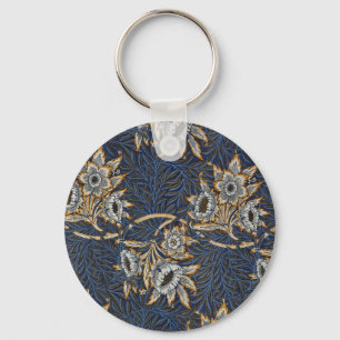 william morris tulpan och pilträd tapetmönster nyckelring
