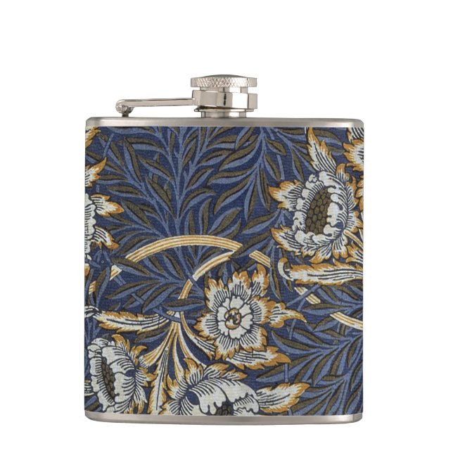 William Morris Tulpan Pilträdsmönster Blå Blommig Fickplunta (Framsidan)