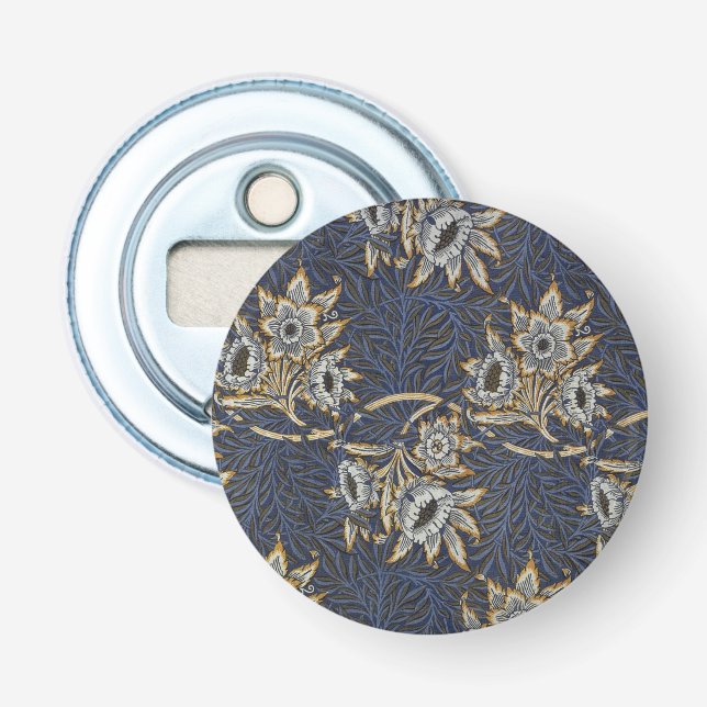 William Morris Tulpan Pilträdsmönster Blå Blommig Flasköppnare (Framsidan)