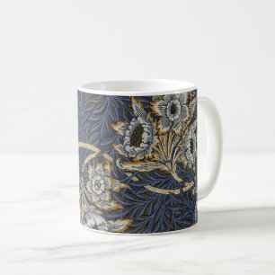 William Morris Tulpan Pilträdsmönster Blå Blommig Kaffemugg