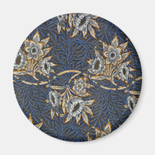 William Morris Tulpan Pilträdsmönster Blå Blommig Magnet
