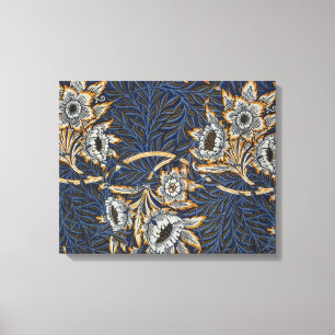 William Morris Tulpan Pilträdsmönster Blått Blommo Canvastryck