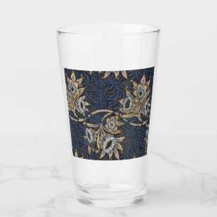William Morris Tulpan Pilträdsmönster Blått Blommo Glaskopp