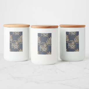 William Morris Tulpan Pilträdsmönster Blått Blommo Mat Etikett