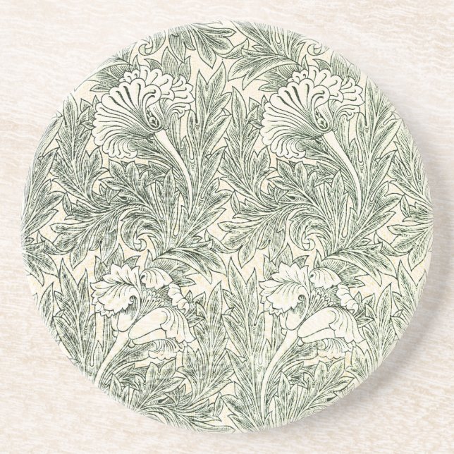 William Morris Tulpan Tapet Klassisk Grön Underlägg (Framsidan)