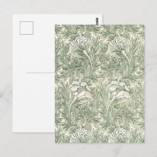 William Morris Tulpan Tapet Klassisk Grön Vykort