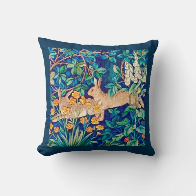 William Morris ’Two Hares’ - Vild Rabbits Kudde (Framsida)