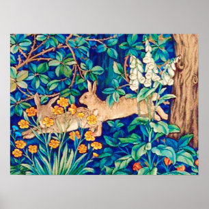 William Morris ’Two Hares’ - Vild Rabbits Poster
