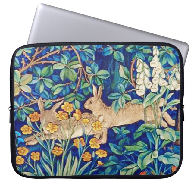 William Morris "Two Hares" Vild Rabbits Print Laptop Fodral (Framsidan)