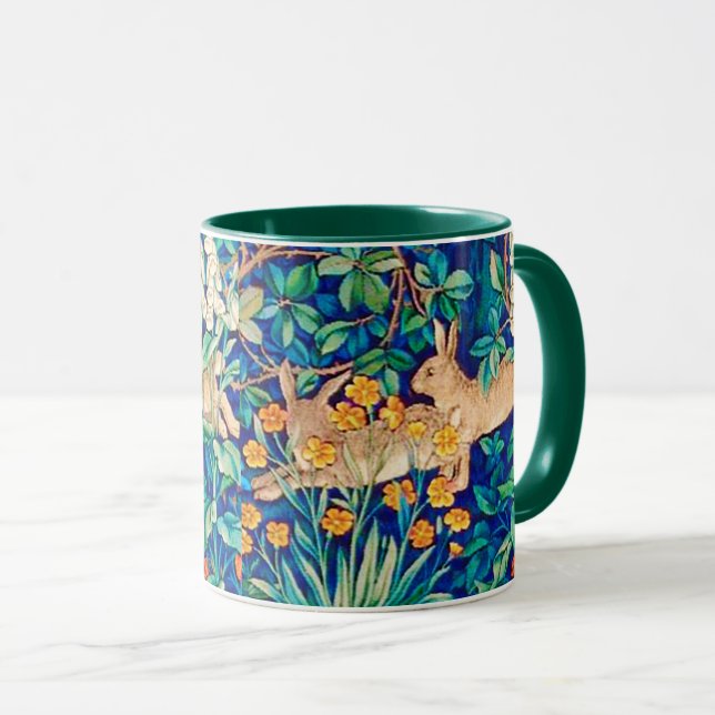 William Morris "Two Hares" Vild Rabbits Print Mugg (Framsida höger)