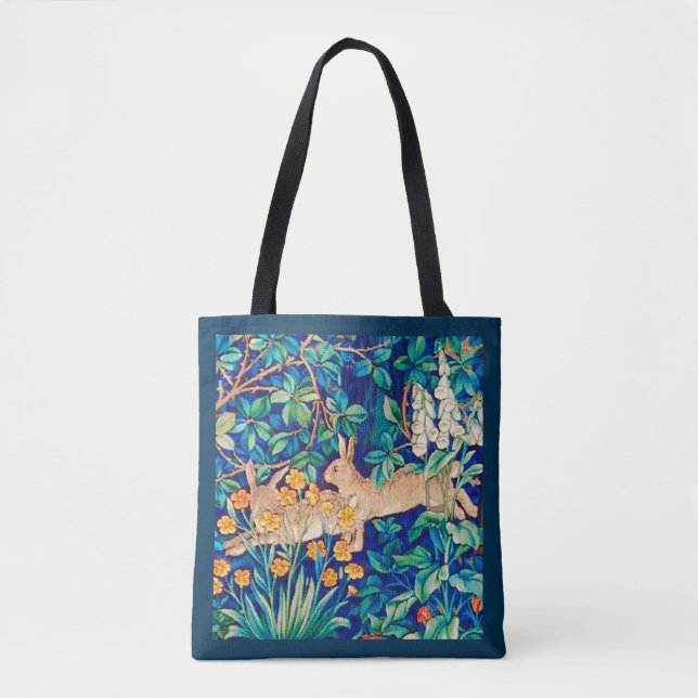 William Morris ’Two Hares’ - Vild Rabbits Tote Ba Tygkasse (Framsida)