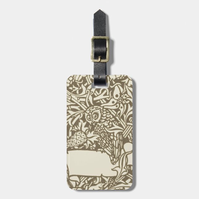 William Morris Uggla Blommigt Vintage Design Bagagebricka (Vertikal Framsida)