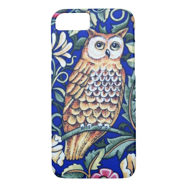 William Morris Uggla Tapestry, Beige och Cobalt Bl Case-Mate iPhone Skal (Baksida)