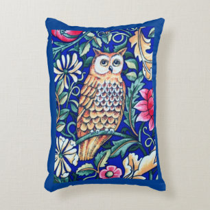 William Morris Uggla Tapestry, Beige och Cobalt Bl Prydnadskudde
