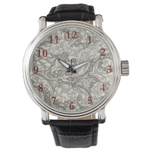 William Morris ungkarlsblomma antika damast Armbandsur