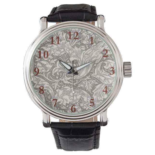 William Morris ungkarlsblomma antika damast Armbandsur (Framsida)