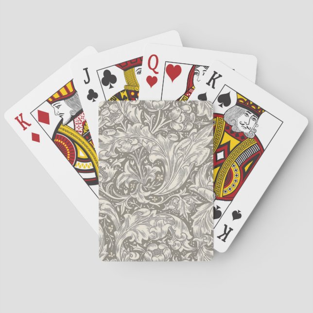 William Morris ungkarlsblomma antika damast Casinokort (Baksidan)