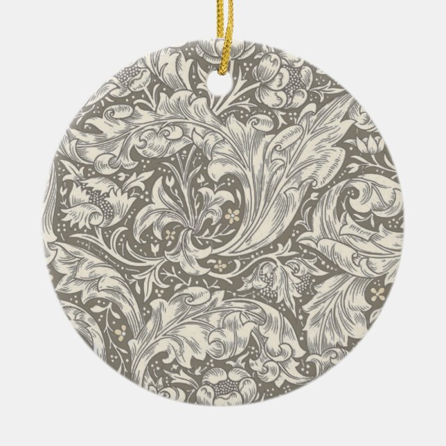 William Morris ungkarlsblomma antika damast Julgransprydnad Keramik (Framsidan)