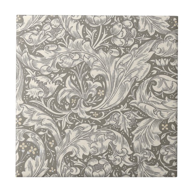 William Morris ungkarlsblomma antika damast Kakelplatta (Framsidan)