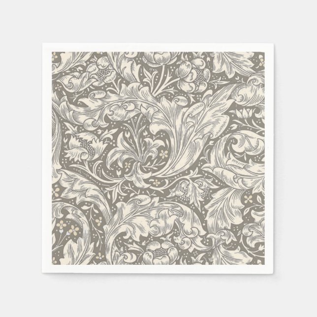William Morris ungkarlsblomma antika damast Pappersservett (Framsidan)