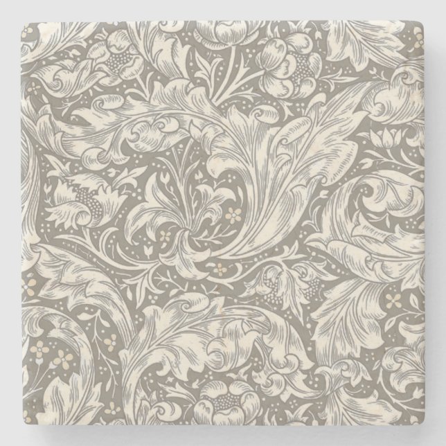 William Morris ungkarlsblomma antika damast Stenunderlägg (Framsidan)