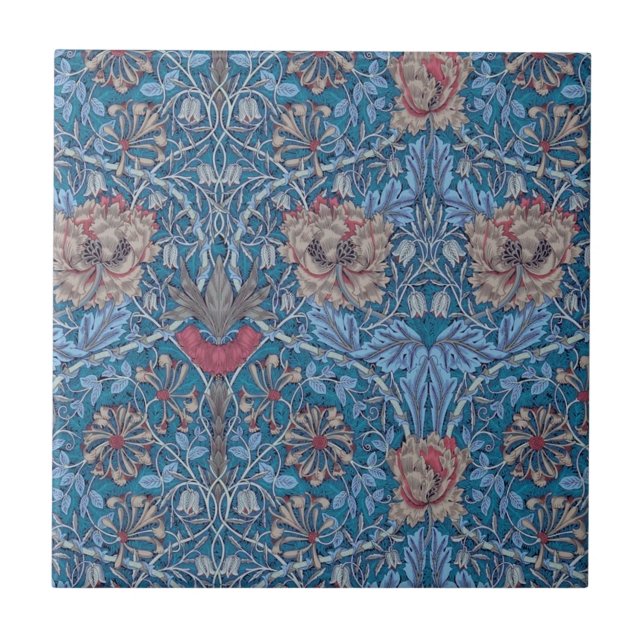 William Morris, vacker, blommönster, vintage Kakelplatta (Framsidan)
