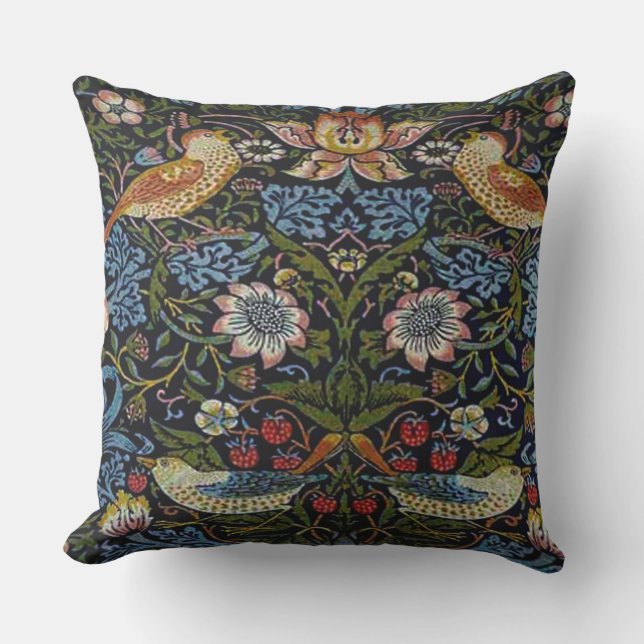 William Morris vackert mönster, art nouveau, vin Kudde (Framsida)