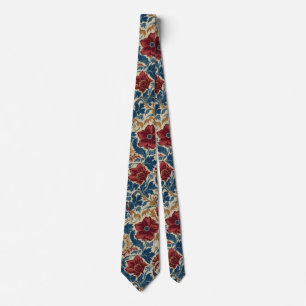 William Morris Vallmo Art Nouveau Blommönster  Slips
