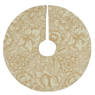 William Morris Vallmo Blommig Tapet Julgransmatta Borstad Polyester
