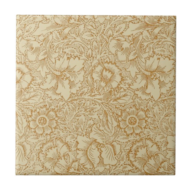 William Morris Vallmo Blommig Tapet Kakelplatta (Framsidan)