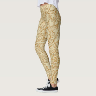 William Morris Vallmo Blommig Tapet Leggings