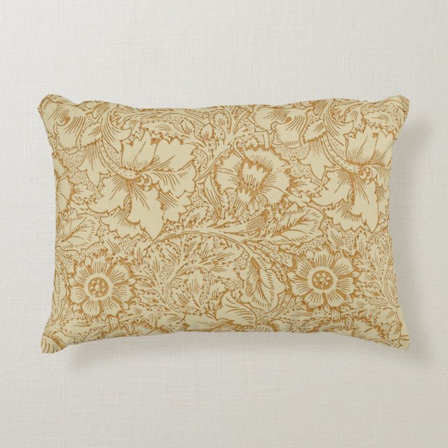 William Morris Vallmo Blommig Tapet Prydnadskudde (Framsidan)