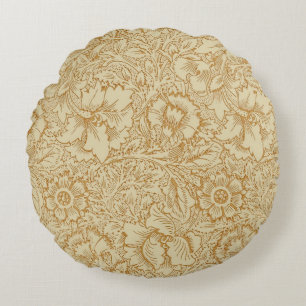 William Morris Vallmo Blommig Tapet Rund Kudde